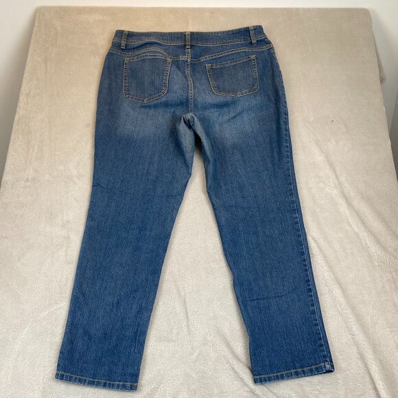 Chicos Women's Jeans Size 2.5 Blue Denim Stretch Cotton Blend Mid-Rise Straight - Picture 10 of 10